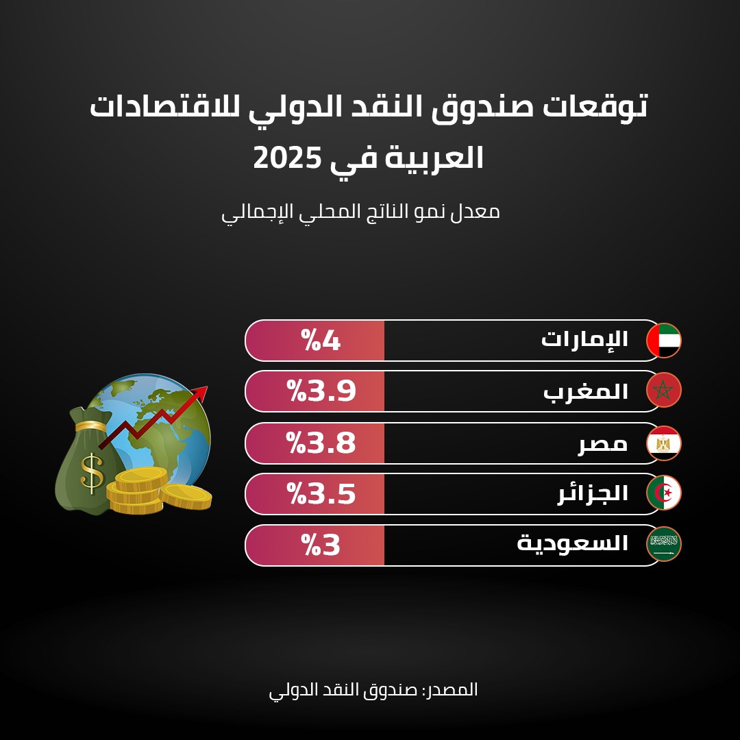 توقعات صندوق النقد الدولي للاقتصادات العربية في 2025
