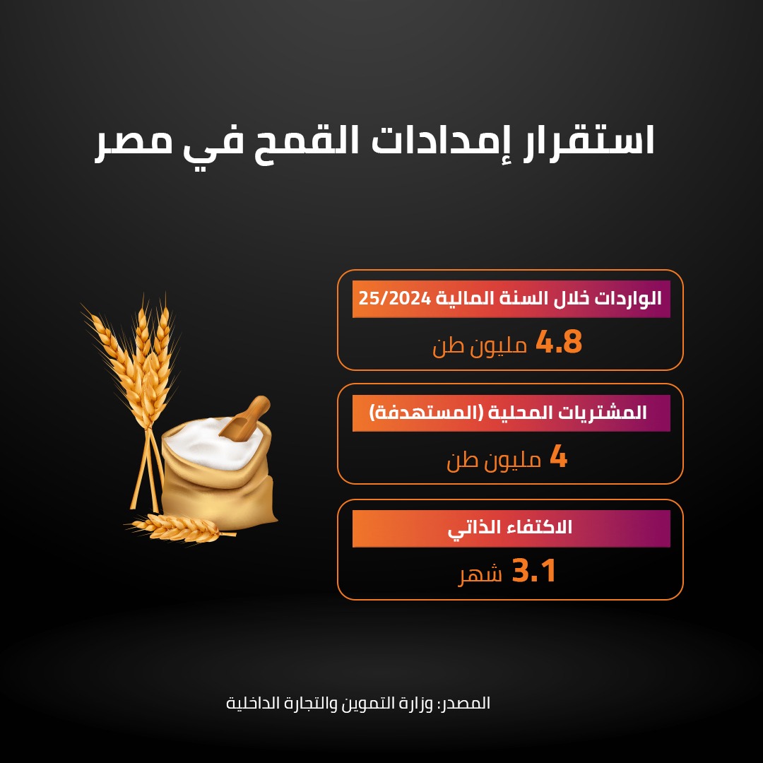 استقرار إمدادات القمح في مصر